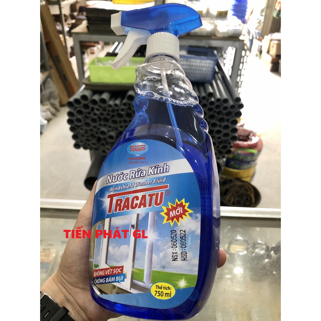 Nước Rửa Kính TRACATU Chai Lớn 750ML, Không Vết Sọc, Chống Bám Bụi.