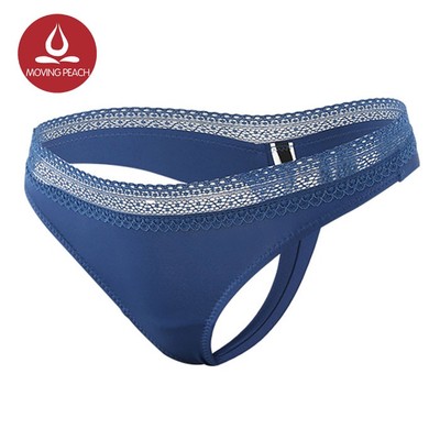 Quần Lót MOVING PEACH Dùng Cho Nữ Tập Yoga Thiết Kế Hình Chữ T Phía Sau Phối Ren