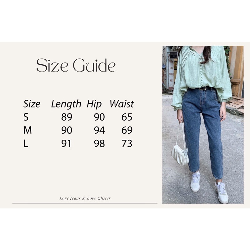 Quần baggy jeans trơn B072