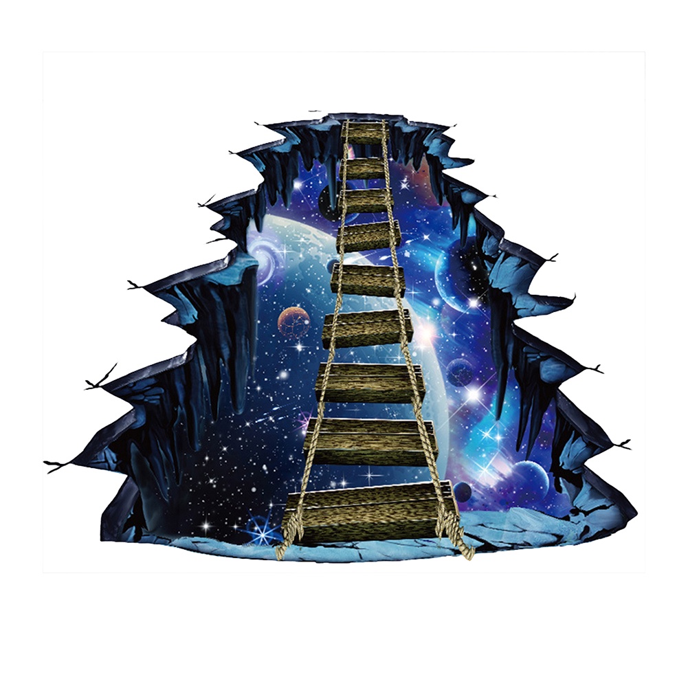 Miếng Dán Tường / Sàn Nhà Hình Dải Ngân Hà 3d Dễ Chùi Rửa