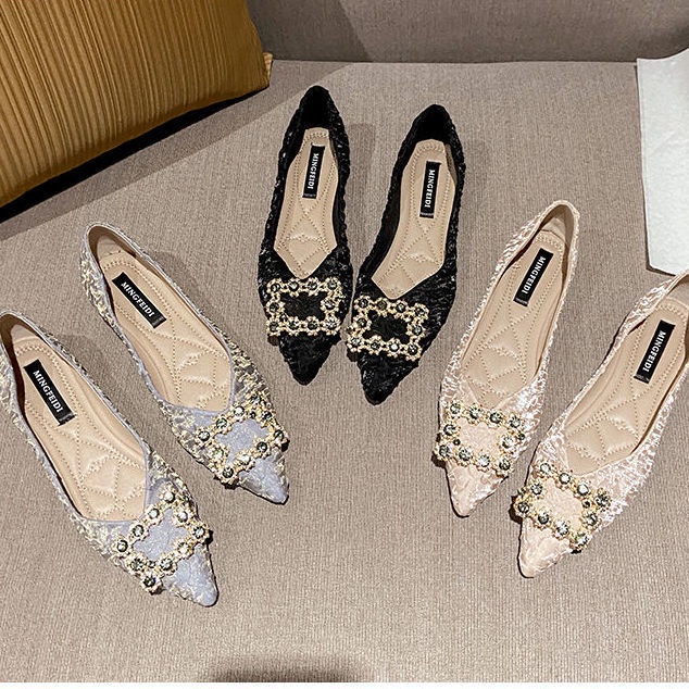 Giày Búp Bê Đế Mềm Mũi Nhọn Thời Trang Mùa Xuân Cho Nữ