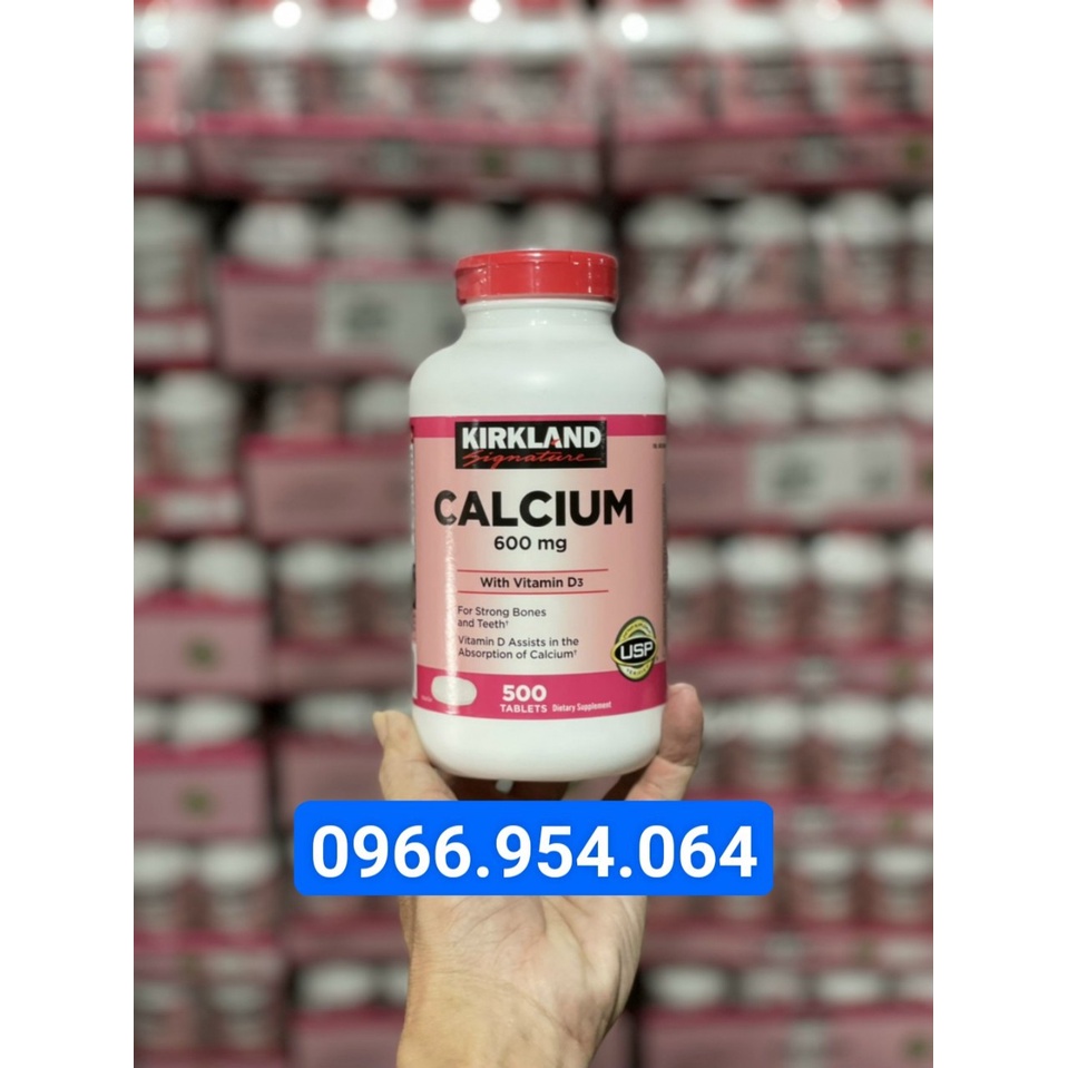 Viên Canxi Kirkland Calcium 600mg Vitamin D3 500viên Date 2024