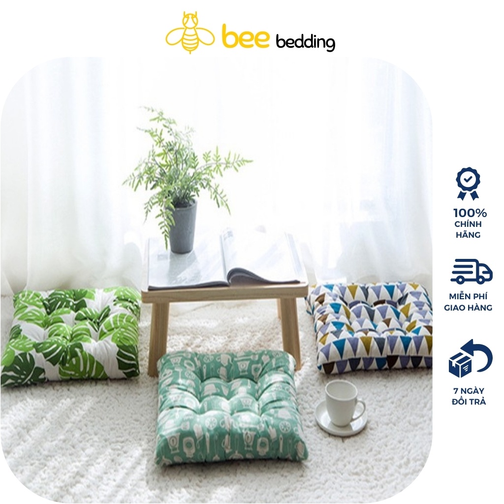 Đệm ngồi bệt vuông kiểu nhật Bee Bedding - nệm lót ghế vuông, tròn 40x 40, bông tựa lưng, ngồi ghế, ngồi bệt, ngồi thiền