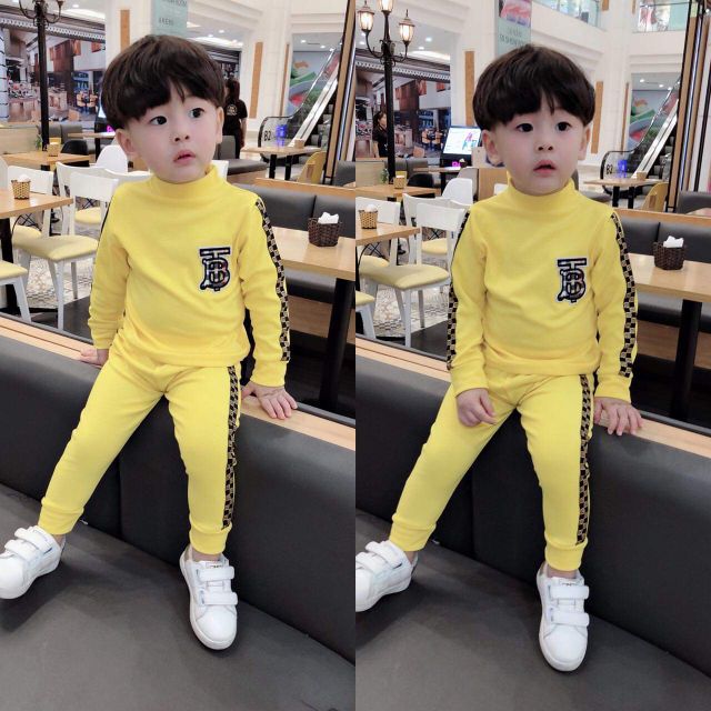 Sét bộ cotton len cổ 3 phân cho cả bé trai bé gái