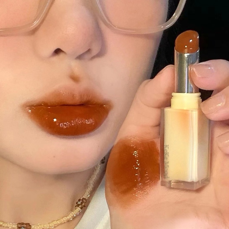 Son Dưỡng Môi Dạng Thạch Pha Lê Trà Đỏ Nâu Cấp Nước Dưỡng Ẩm Trang Điểm Ba Chiều Mỹ Phẩm Trang Điểm
