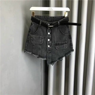 Chân váy jeans lệch tà