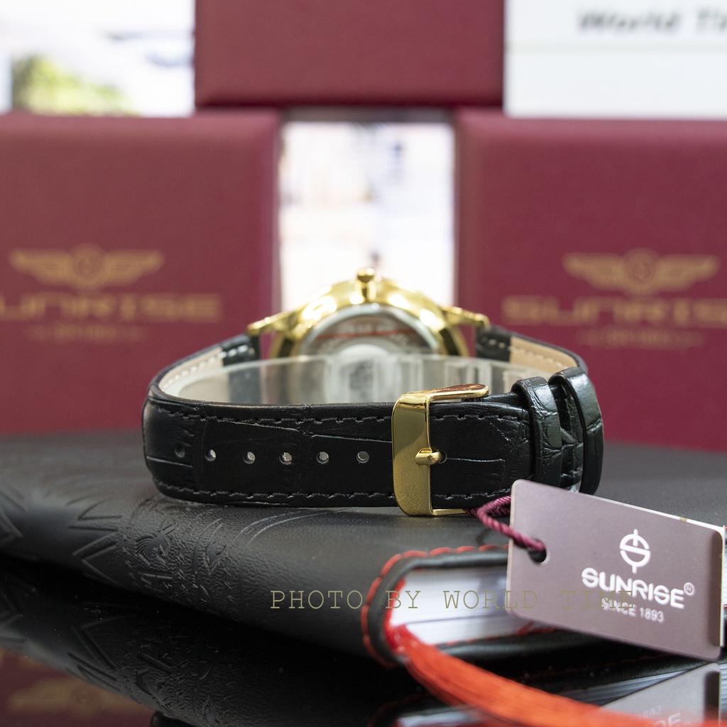 Đồng Hồ Nam Sunrise 1223SA Chính Hãng, Full Box, Dây Da Cao Cấp, Kính Sapphire Chống Xước, Chống Nước, Bảo hành 3 Năm