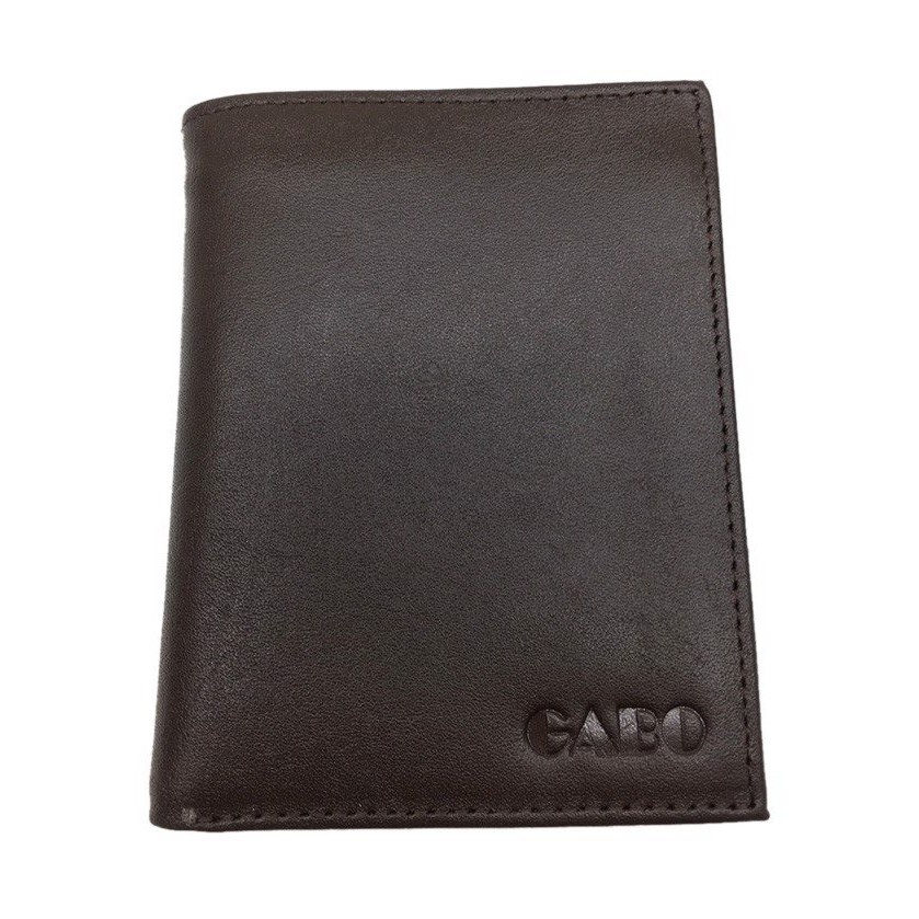 Ví nam da bò thật chân kim kiểu đứng hiệu Gabo VDB3018 nâu đen