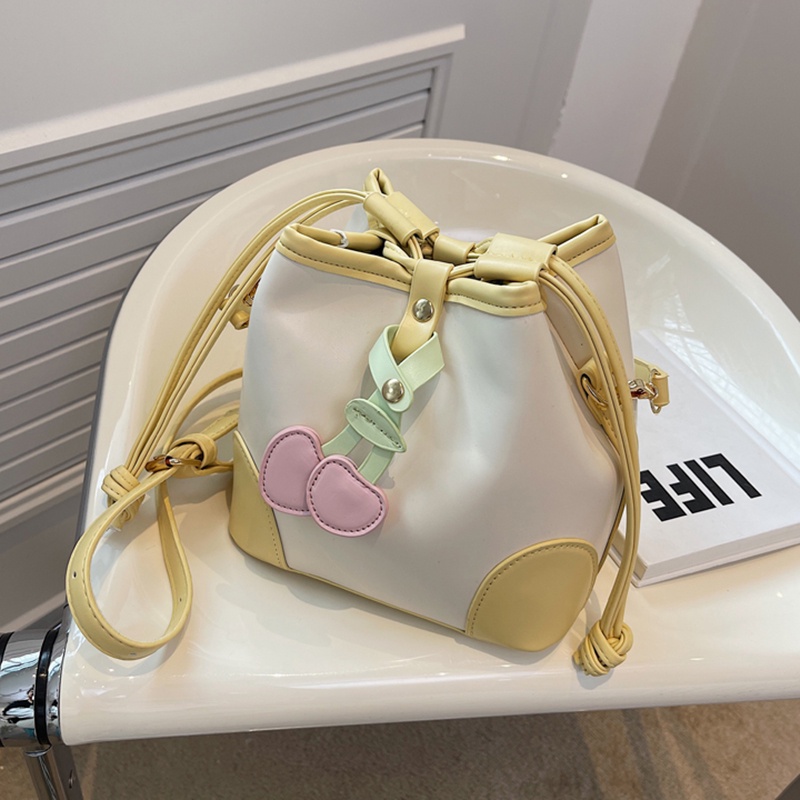 IELGY Túi Đeo Vai Hình Xô Phối Màu Phong Cách Cổ Điển Thời Trang Cho Nữ