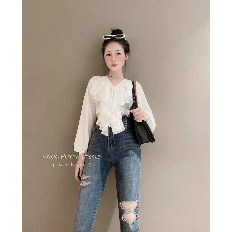 [CODE001] QUẦN BÒ JEANS ÔM GIÃN RÁCH XƯỚC GỐI