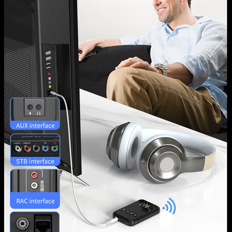 Thiết Bị Thu Phát Bluetooth 5.0 FM MP3 5 Trong 1 Có Màn Hình Hiển Thị Cho PC TV Xe Hơi