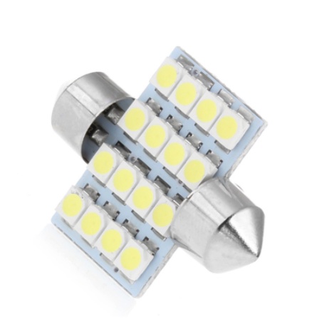 Bóng đèn LED 31mm trần nội thất 16SMD gắn biển số xe hơi ô tô tương thích Toyota Innova Vios siêu sáng tiết kiệm điện