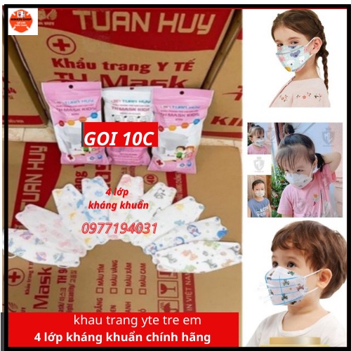 (Gói 10c)Khẩu trang YTe trẻ em 4 lớp kháng khuẩn khẩu trang KF4 diệt khuẩn đến 99%. KT QUYỀN ANH &amp; TUẤN HUY