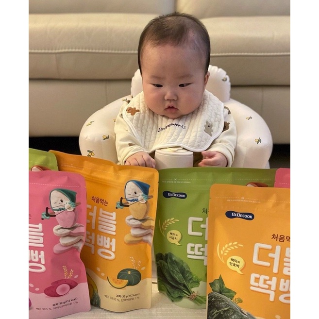 BEBECOOK | Bánh gạo hữu cơ 2 trong 1 cho bé từ 6m+ 30gr Hàn Quốc