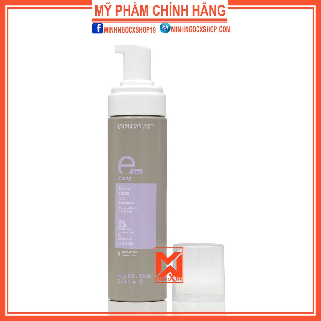 Gel Bọt Tạo Kiểu Cho Tóc Xoăn Eva E-Line Ultra Rizzi 200ml Chính Hãng