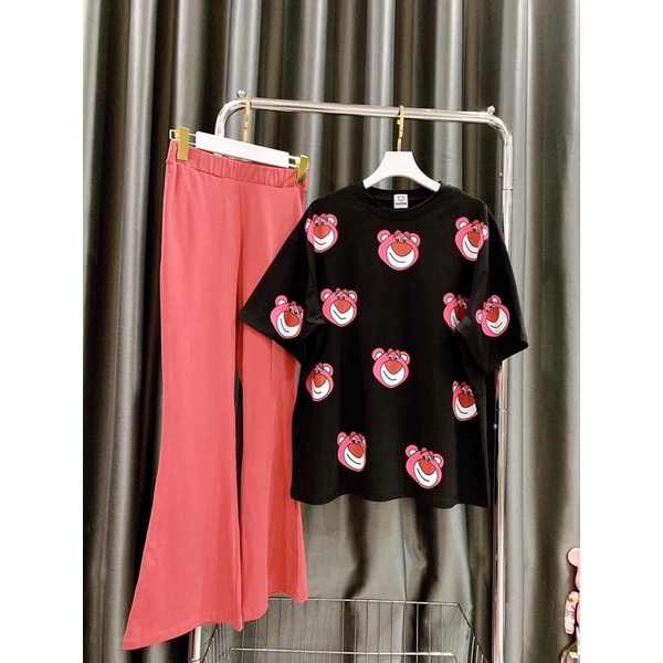 SET QUẦN ỐNG RỘNG BÁO HỒNG TÚI ZIP COTTON