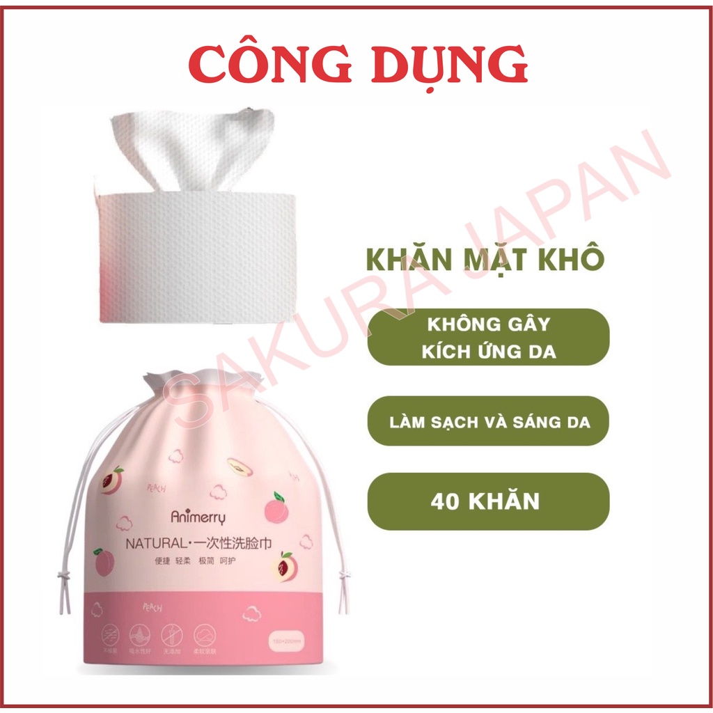 Khăn lau mặt dùng 1 lần túi hồng dạng rút