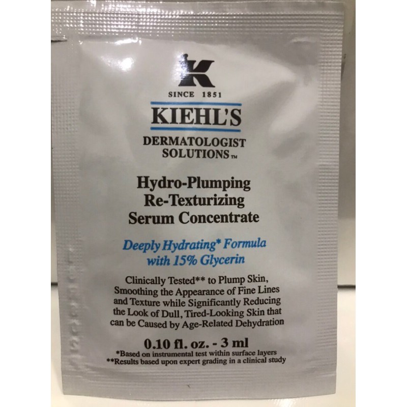 3ML TINH CHẤT CẤP NƯỚC PHỤC HỒI DA KIEHLS HYDRO PLUMPING RE-TEXTURIZING