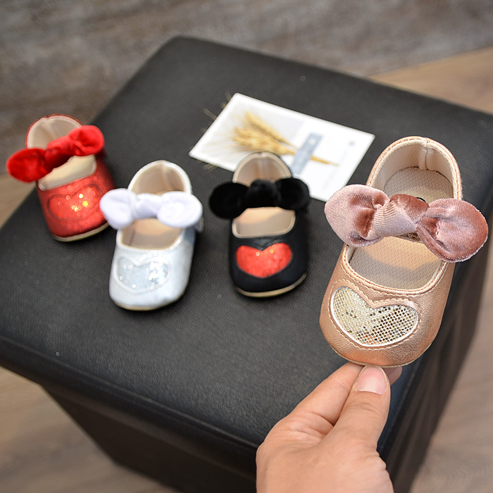 Giày Công Chúa Da Pu Đính Nơ Cho Bé Gái