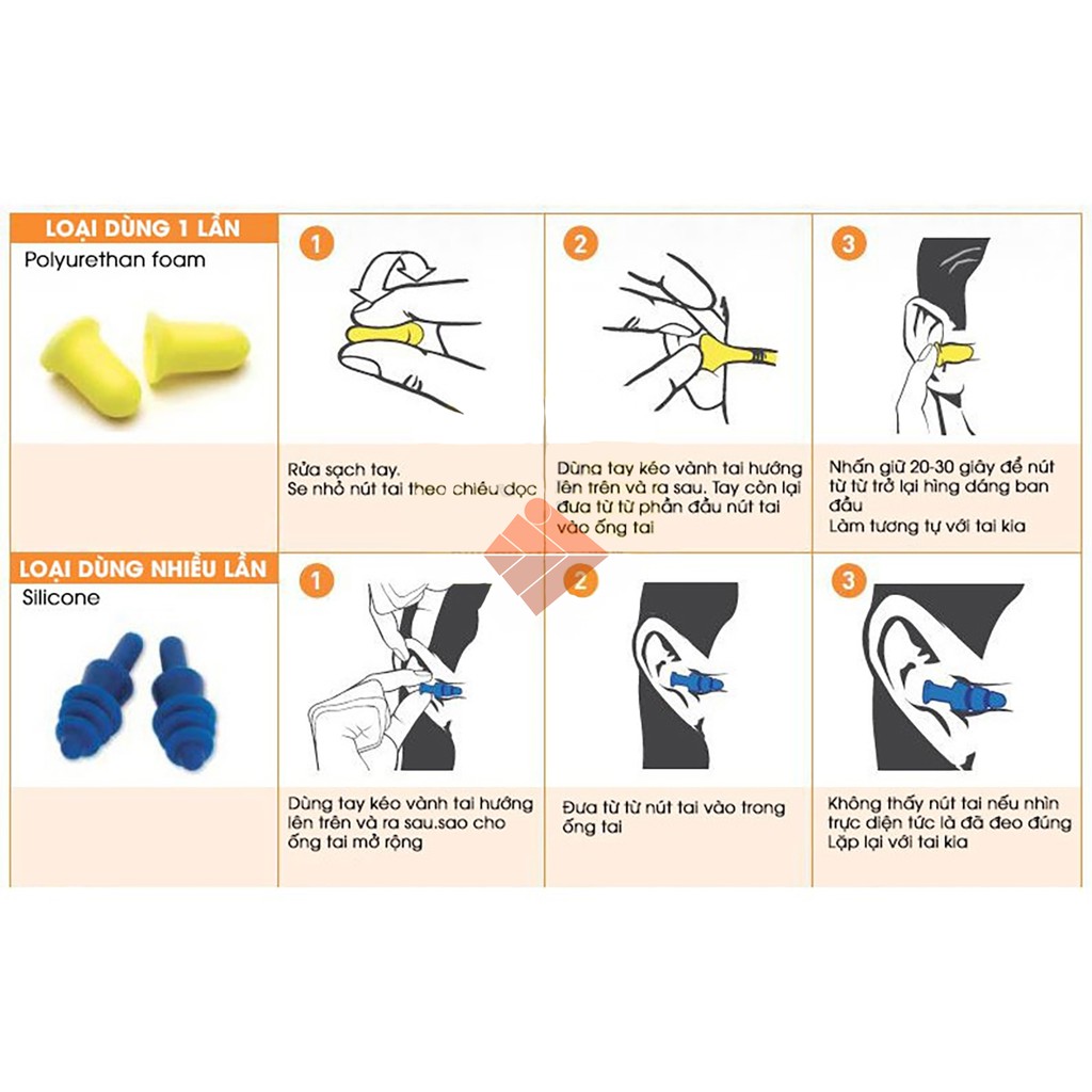 Nút tai chống ồn 3M Ultrafit 340-4004 thiết kế 3 tầng, cách âm, có dây chống thất lạc - chính hãng - xsafe