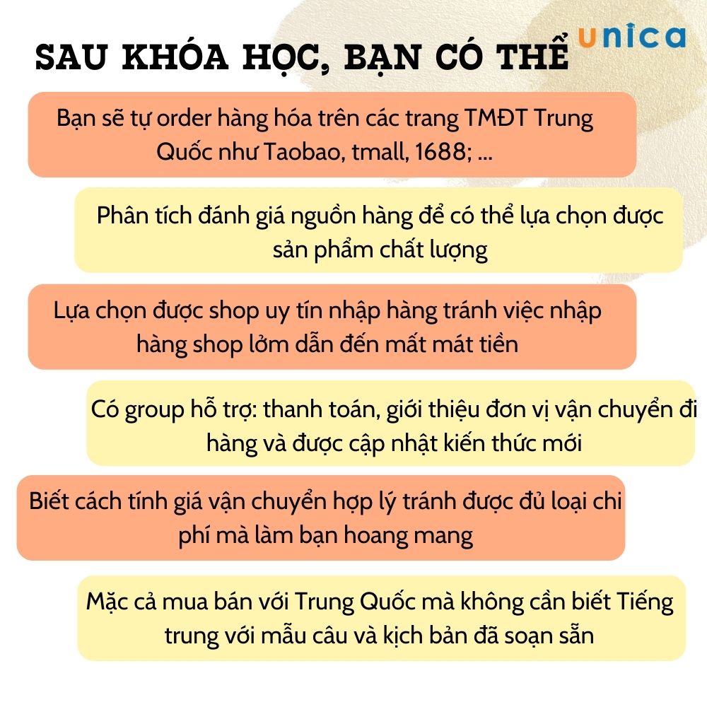 Toàn quốc[Evoucher]Khóa học Nhập hàng Trung Quốc Taobao Tmall 1688 Không cần biết Tiếng Trung , GV Đồng Quốc Vương UNICA