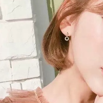 Bông tai, khuyên tai BẠC 925 CAO CẤP không gỉ hình tròn đính hạt đơn giản nhỏ gọn nữ tính