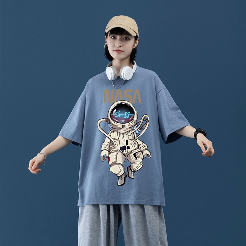 Áo Thun Nam Cổ Tròn Form Rộng Streetwear 2s Clothing Áo Phông Unisex Basic Cotton Oversize Giá Rẻ In Phi Hành Gia