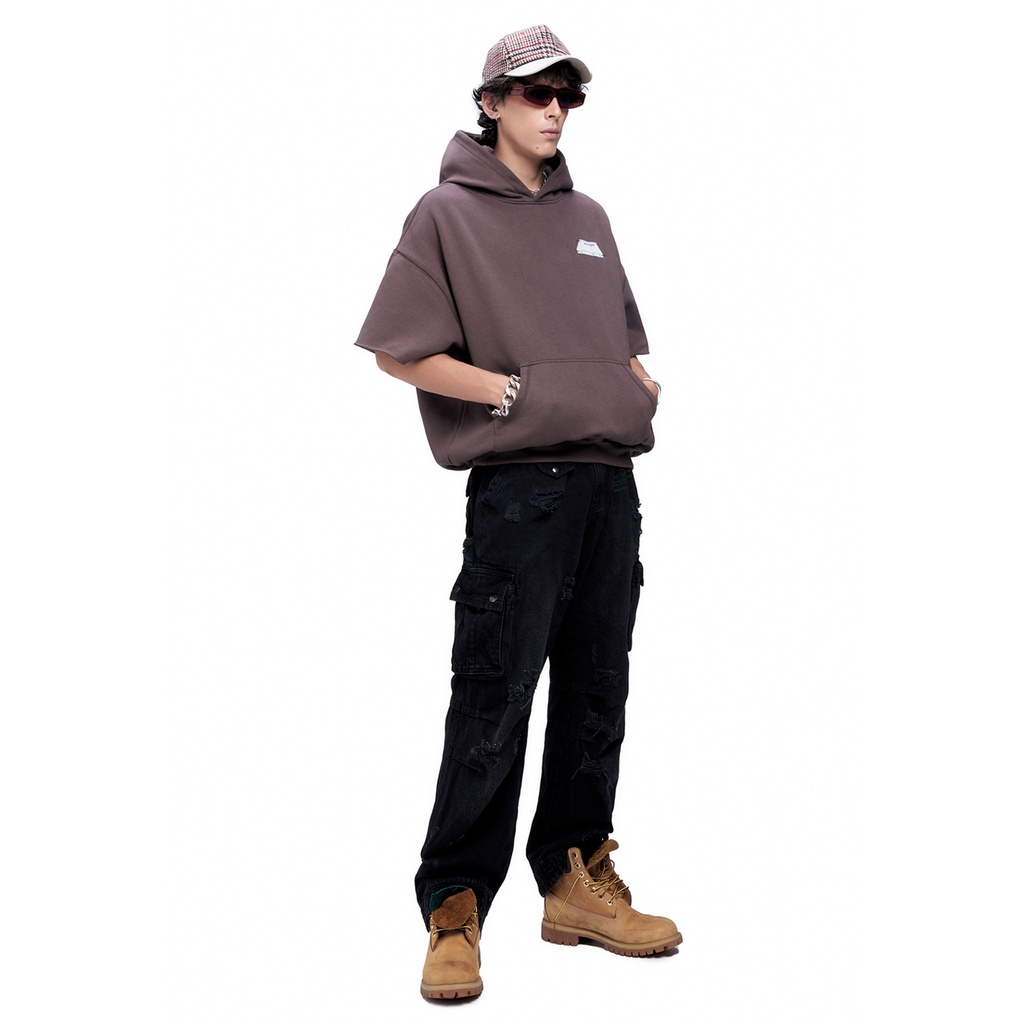 Áo hoodie nam ngắn tay BEUTER MOCHA BOXY SHORT SLEEVED HOODIE