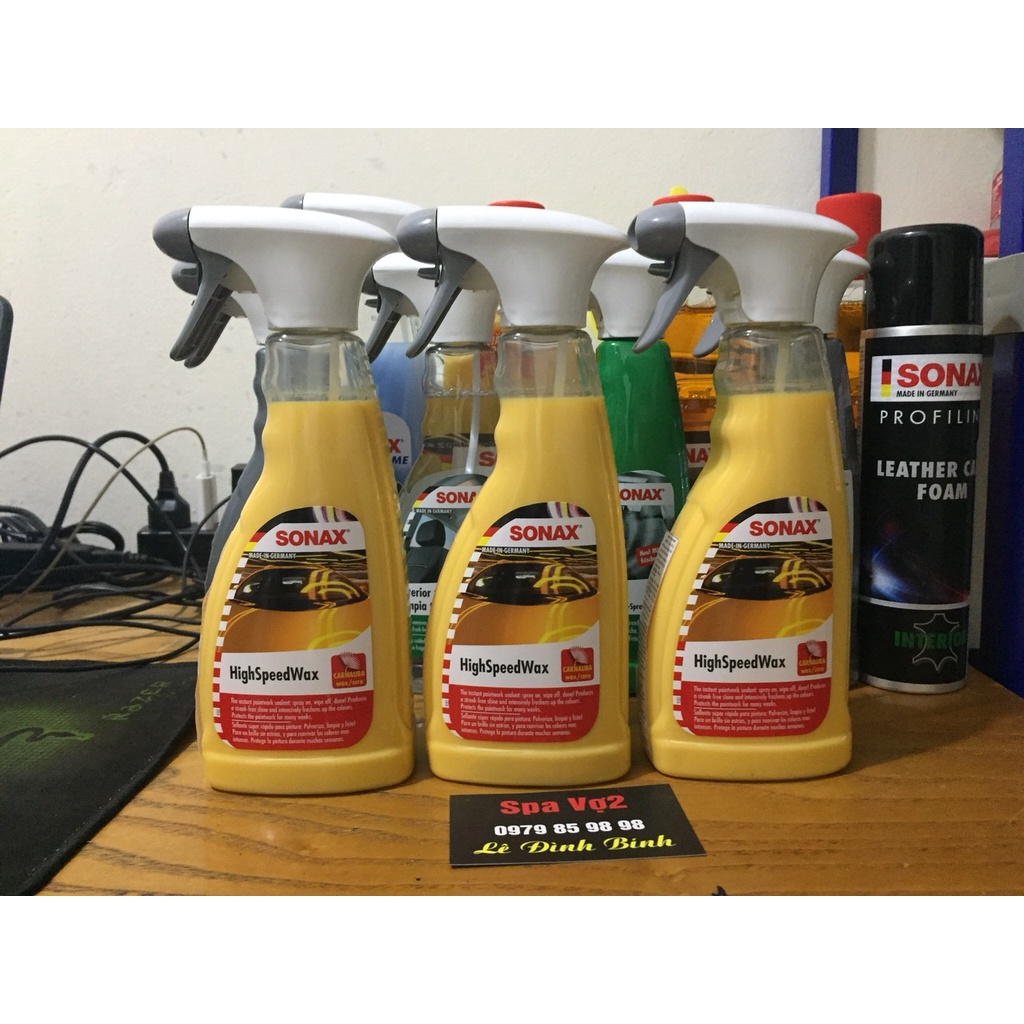 Chai xịt phủ NANO làm bóng nhanh cho sơn xe ô tô, xe máy - SONAX 287400 và 288200