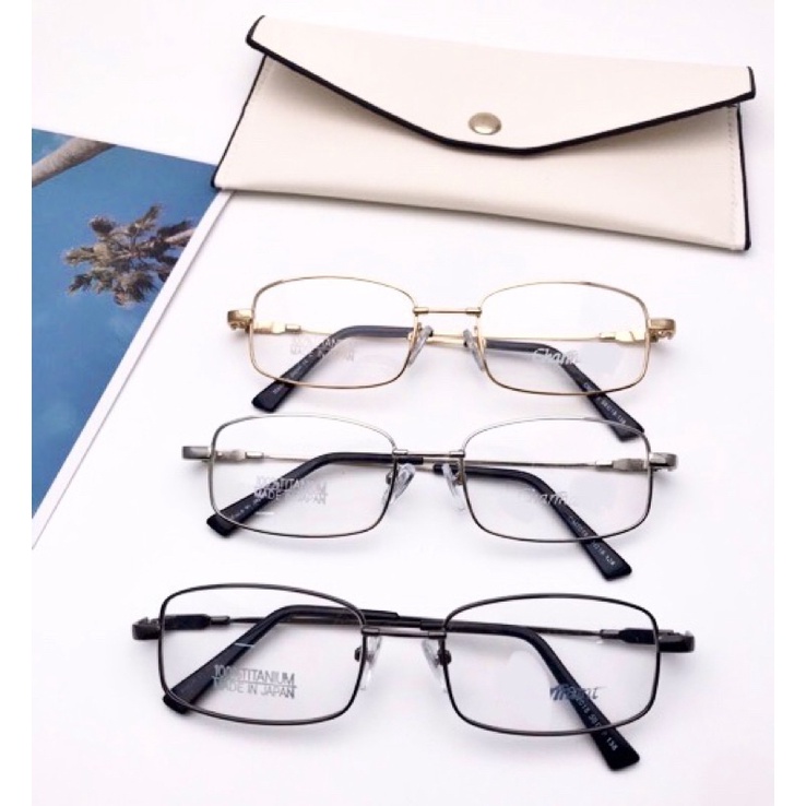 Gọng kính dẻo titan nhẹ cho kính dẻo người già vuông 2 cầu