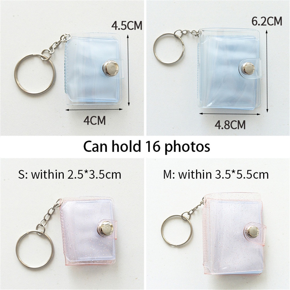 Sổ Lưu Trữ Hình Ảnh Thẻ ID 16 Tấm 1/2 Inch Có Móc Khóa Tiện Dụng