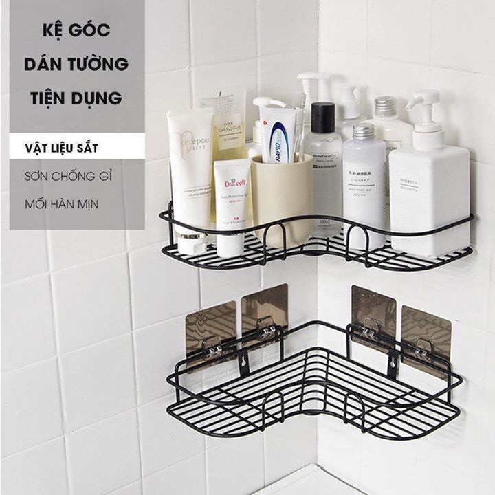 Kệ góc dán treo tường nhà tắm, nhà bếp, phòng ngủ tiện lợi