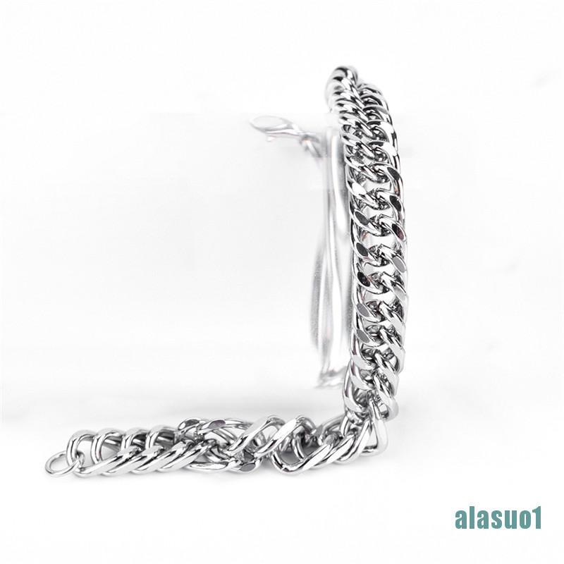 Vòng Tay Dây Xích Bằng Thép Không Gỉ Phong Cách Punk Cá Tính Cho