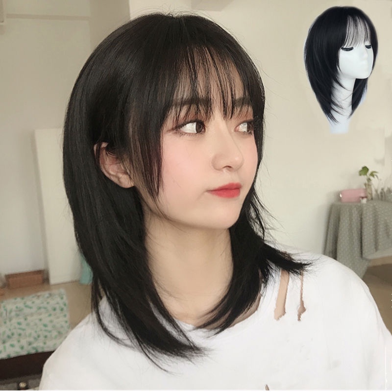 Tóc Giả Thẳng Dài Ngang Vai Có Khóa Bên Trong Cho Nữ