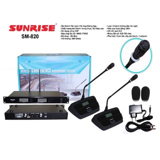 [Mã ELHACE giảm 4% đơn 300K] Micro hội nghị không dây Sunrise SM-820