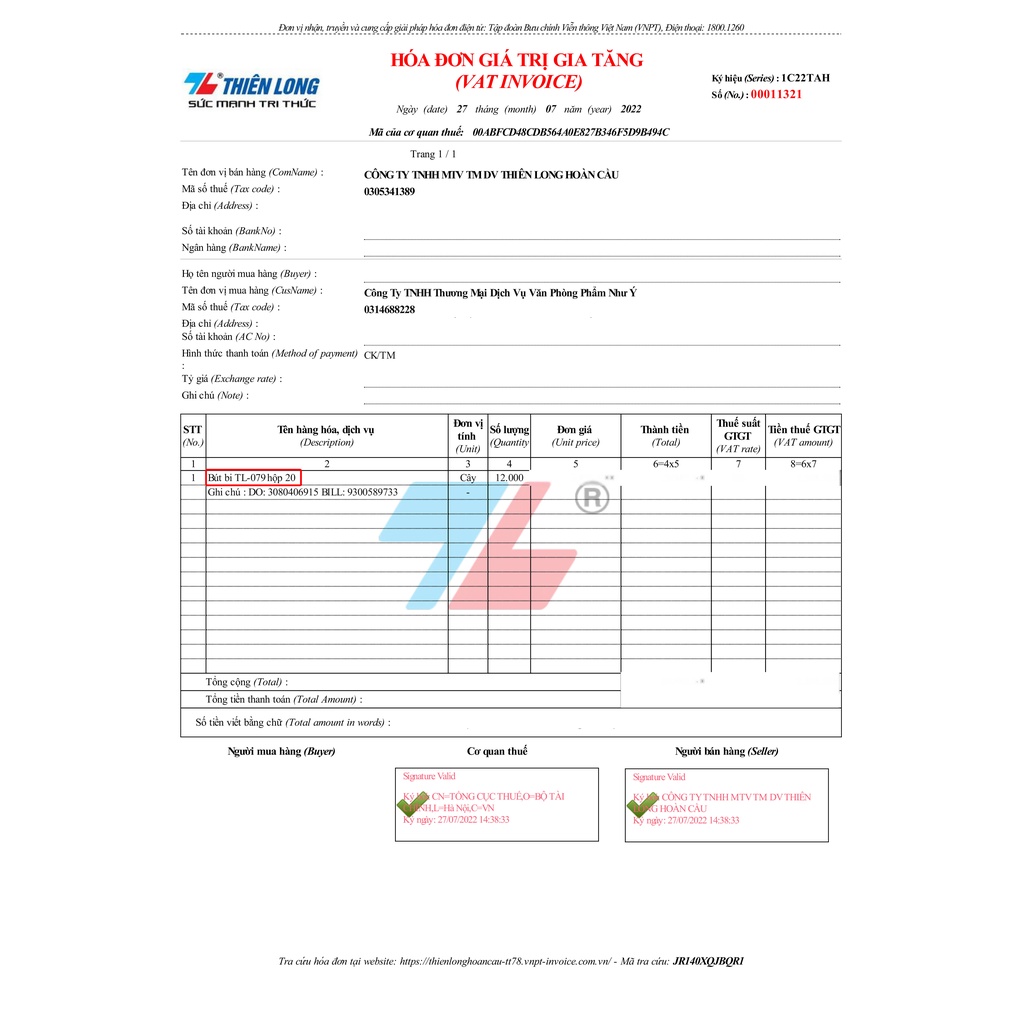 Bút Bi Thiên Long TL-079  Hàng Chính Hãng Công Ty