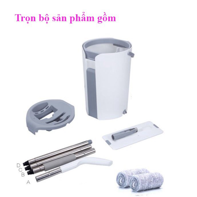 [CHÍNH HÃNG]- BỘ CÂY LAU NHÀ HAI NGĂN LAU CỰC SẠCH, TIẾT KIỆM KHÔNG GIAN, 2 BÔNG LAU THEO BỘ Bộ Lau Nhà 2 Ngăn Megahome