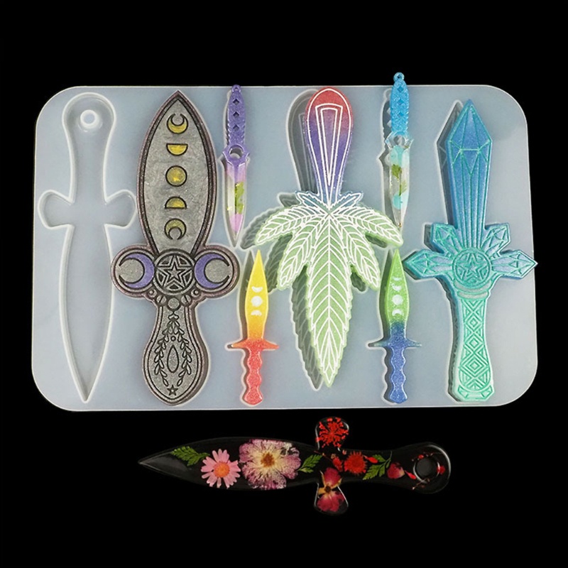 Khuôn silicone Làm Kiếm Nhựa resin Nhiều Hình Dạng Khác Nhau