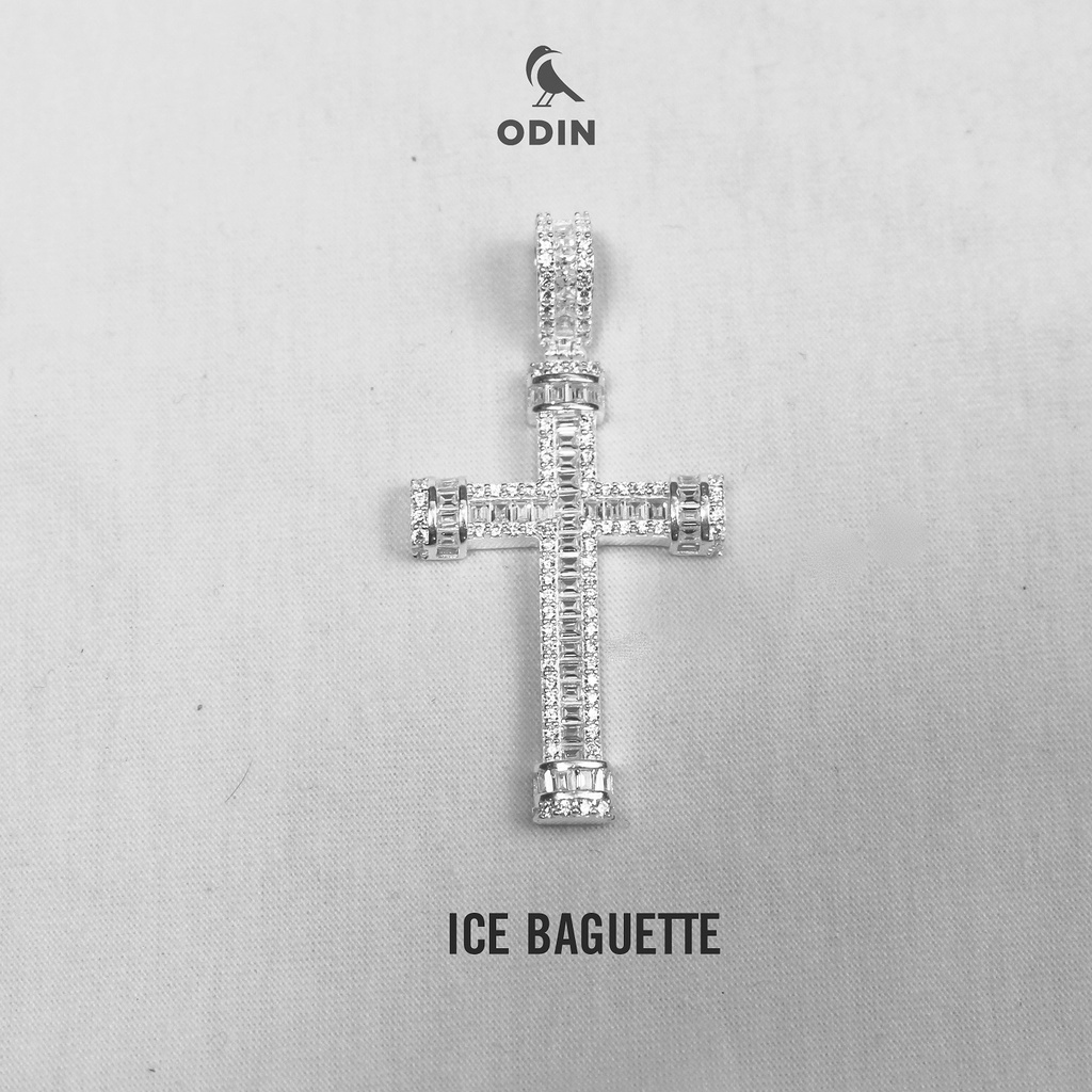 Dây chuyền Bạc Thánh Giá ICE CROSS đính đá Baguette | BẠC S925 đính đá CZ