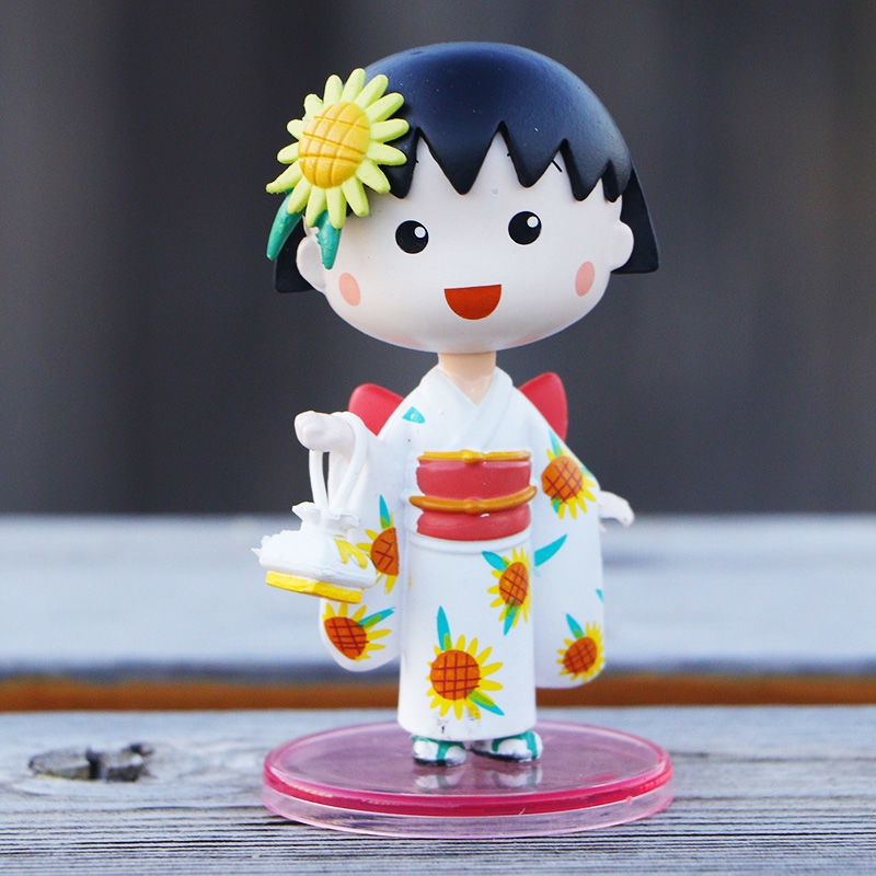 Búp Bê Anime Maruko Mặc Kimono Dễ Thương Để Bàn Trang Trí