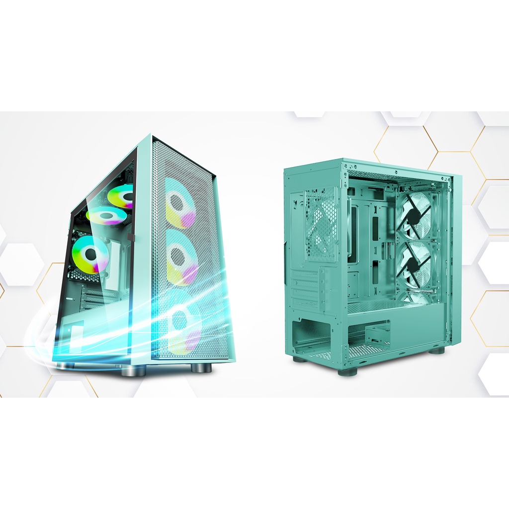 Vỏ Case Gaming VSP KA30 Green (Màu Xanh) - Hàng Chính Hãng