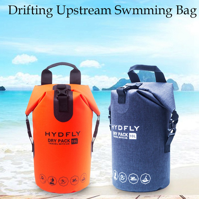 Hydfly 10L Sport Sealed Waterproof Dry Swimming Sea Beach Bag Pouch Drybag for Watersport Water Proof Pool Swim Bag,Gray