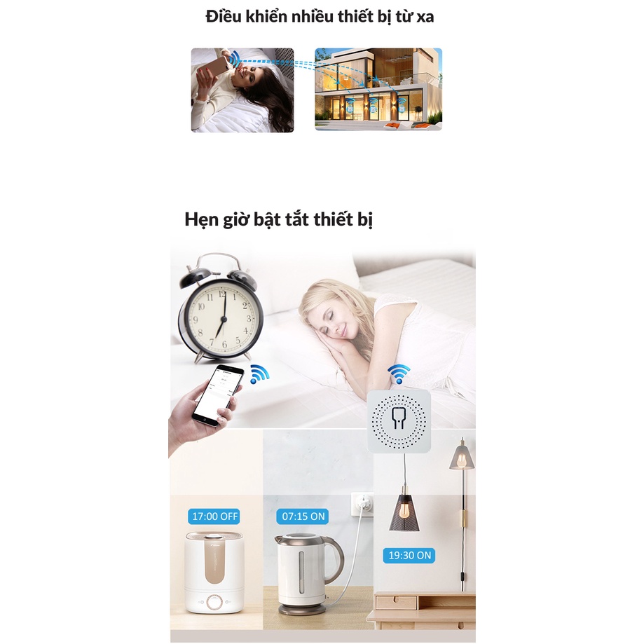 Công tắc thông minh wifi Tuya 16A điều khiển từ xa