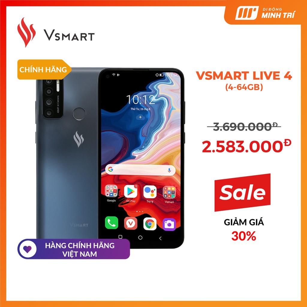 Điện thoại Vsmart Live 4 (4-64GB) - Hàng chính hãng