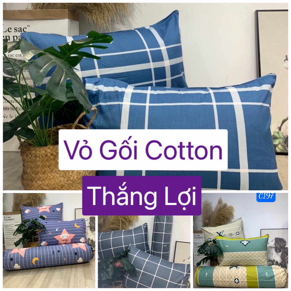 Vỏ gối nằm,Vỏ gối ôm cotton Thắng Lợi chính hãng, giặt được bằng tay và máy (ảnh thật) | BigBuy360 - bigbuy360.vn