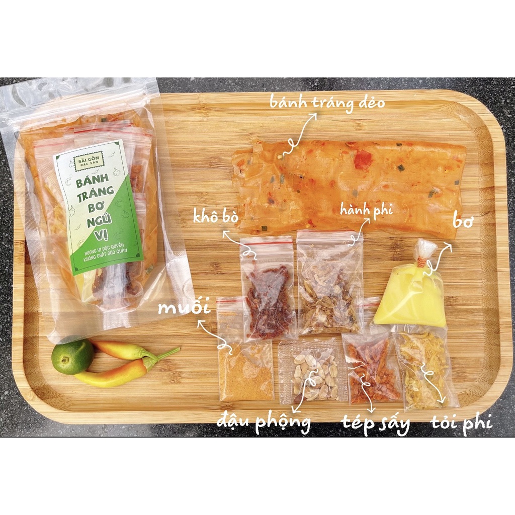 Bánh tráng bơ ngũ vị  Loại đặc biệt ngon Đồ Ăn Vặt Sài Gòn Đặc Sản