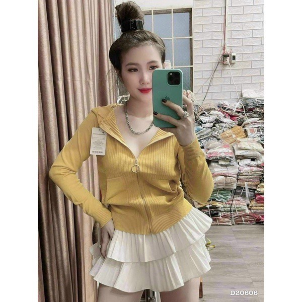 [NHẬP VAYD25 _GIẢM 25K ] Áo khoác len dây kéo có nón - HÀNG CÓ SẴN GIAO NGAY