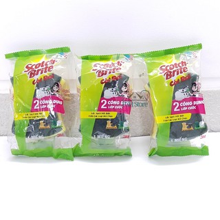 Set 3 miếng rửa chén Scotch Brite loại 3 lớp