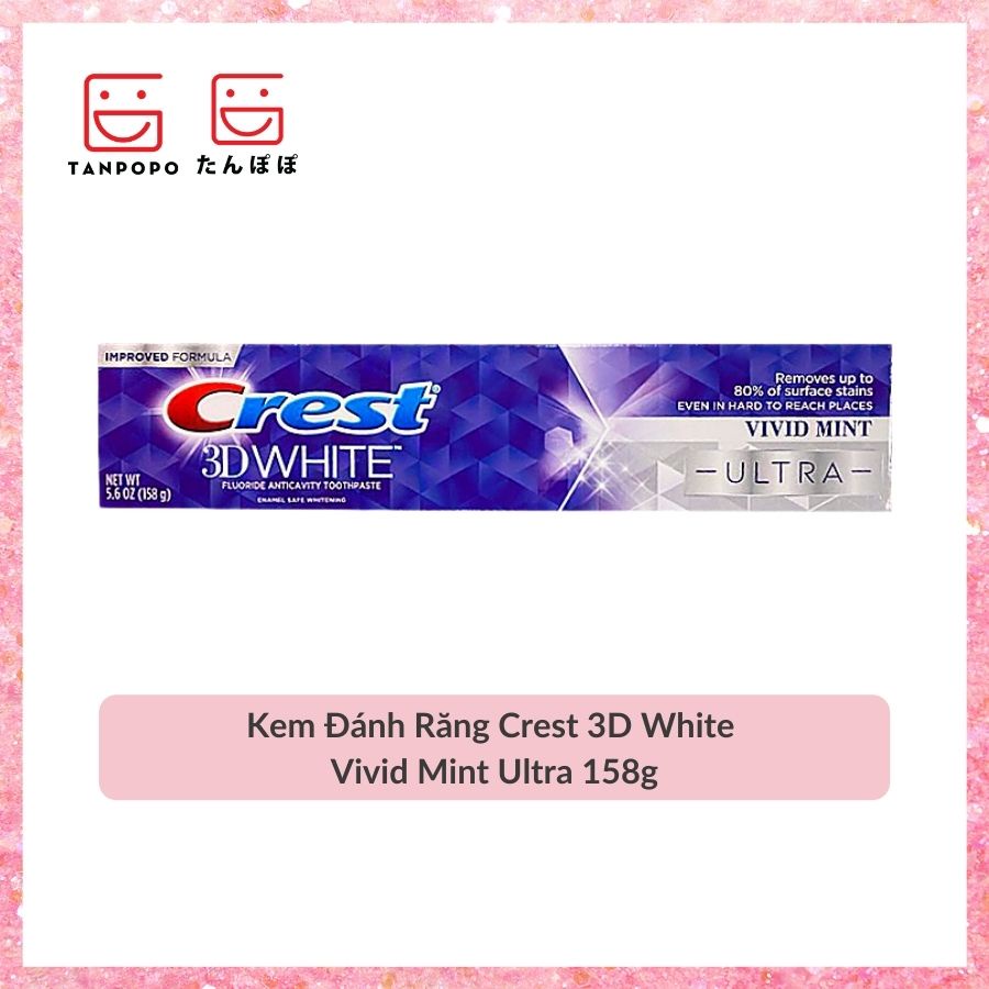 Kem Đánh Răng Crest 3D White Vivid Mint Ultratanpopobeauty