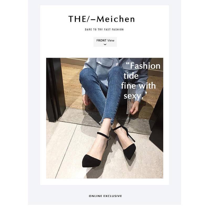 Giày cao gót trung bình cao 5-9 cm màu đen thời trang xuân thu chuyên nghiệp cho nữ